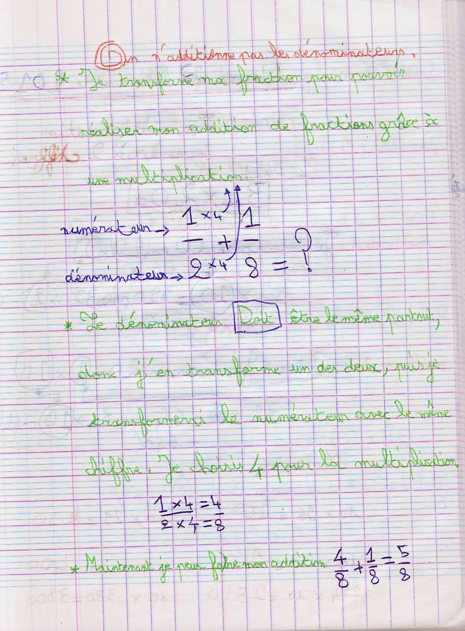 fractions le cahier 4